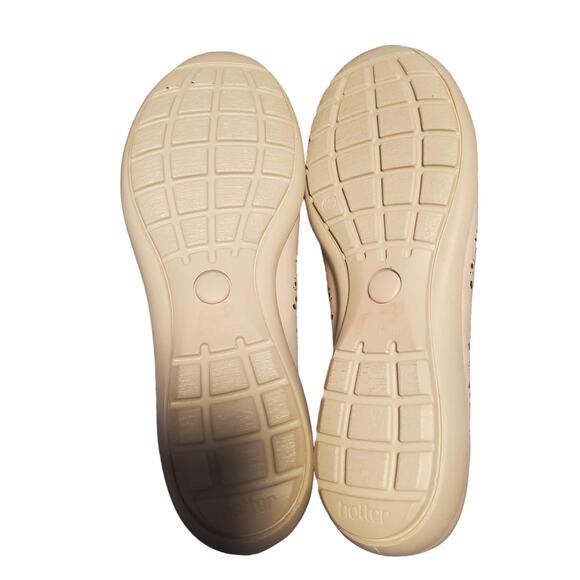 NEW NO BOX Hotter Precious Size 9 Beige Leather Laser Cut Ballet Bow Flats FLAWS - Picture 8 of 11